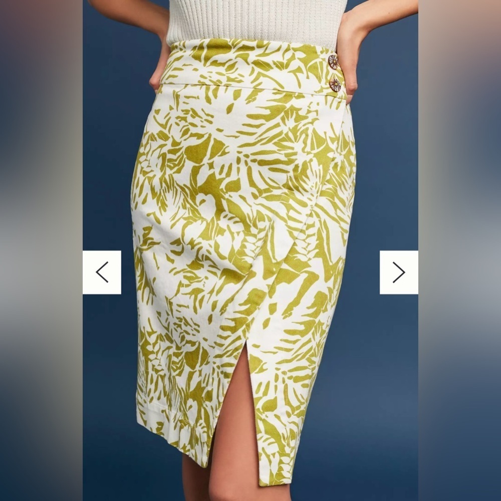 Maeve Anthropologie Daintree Frond Printed Pencil Skirt Sz 6